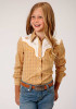 Girl's Western Fancy Cowgirl Shirt ~ BUTTERSCOTCH PLAID