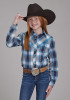 Girl's Western Cowgirl Shirt ~ MULTI BLUE & WHITE PLAID
