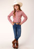 Girl's Western Vintage Cowgirl Shirt ~RED & MULTI SMALL SCALE PLAID