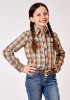 Roper Girls Western Shirt ~ BROWN PLAID,