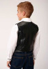 Boy's Black Western Faux Leather Vest