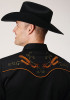 Embroidered Old West  Mens Western Shirt ~ POLY RAYON RETRO SHIRT