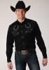 Embroidered Old West  Mens Western Shirt ~ POLY RAYON RETRO SHIRT