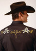 Embroidered Old West  Mens Western Shirt ~ P/R TWILL