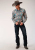 West Made Long Sleeve Snap Shirt ~ STEPPED AZTEC