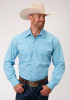Roper Long Sleeve Shirt ~ MINI CHECK - TURQUOISE