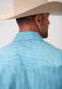 Roper Long Sleeve Shirt ~ MINI CHECK - TURQUOISE