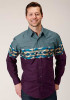 Roper Long Sleeve Plaid Shirt ~ TILE AZTEC BORDER