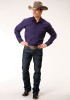 Roper Big & Tall Long Sleeve Western Shirt ~ SOLID PURPLE