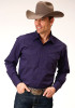 Roper Big & Tall Long Sleeve Western Shirt ~ SOLID PURPLE