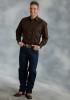 Roper Big & Tall Long Sleeve Western Shirt ~ Brown