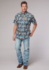 Roper Short Sleeve Shirt ~  DISTRESSED TROPICAL PRINT, 