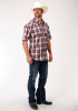 Roper Big & Tall Short Sleeve Western Shirt ~ BARN PLAID