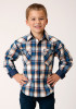 Boys Western Cowboy  Snap Shirt ~DENIM PLAID