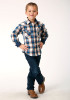 Boys Western Cowboy  Snap Shirt ~DENIM PLAID