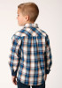 Boys Western Cowboy  Snap Shirt ~DENIM PLAID