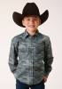 Boys Western Cowboy  Snap Shirt ~GRAY FOG AZTEC PRINT