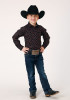 Boy's Long Sleeve Western  Shirt ~ COTTAGE FOULARD