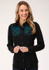 Womens Western Embroidered Old West ~ Turquoise Horseshoe