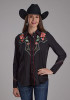Womens Western Cowgirl Shirt ~ POLY SPANDEX TWILL RETRO SHIRT