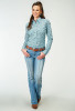 Womens Roper Western Shirt ~ STRETCH POPLIN - TEAL PAISLEY