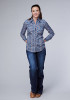 Womens Roper Western Shirt ~  BLUE RIVER PAISLEY, 