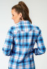 Womens Roper Western Shirt ~ STRETCH POPLIN - BLUE PLAID, 