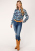 Womens Western Embroidered Cowgirl Shirt ~MODERN AZTEC