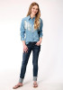 Studio West Womens Western Shirt ~ Denim Fringe