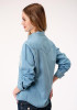 Studio West Womens Western Shirt ~ Denim Fringe
