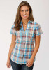 Womens Short Sleeve Western Shirt ~ OASIS PLAID