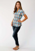 Womens Short Sleeve Western Shirt ~ OASIS PLAID