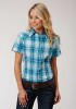 Womens Short Sleeve Western Shirt ~ BLUE MESA
