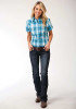 Womens Short Sleeve Western Shirt ~ BLUE MESA