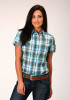Womens Short Sleeve Cowgirl Shirt ~ MEADOW PLAID