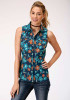 Womens Sleeveless Cowgirl Shirt ~ NEW TROPTICAL PRINT
