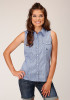 Womens Sleeveless  Cowgirl Shirt ~ THISTLE FOULARD