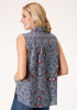 Womens Tribal Border Sleeveless Shirt