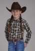 Girl's Western Cowgirl Shirt ~ HORSESHOE DOBBY