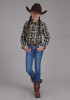 Girl's Western Cowgirl Shirt ~ HORSESHOE DOBBY