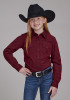 Girl's Western Cowgirl Shirt ~ SOLID BLACK FILL POPLIN - RED