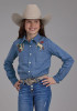 Girl's Western Cowgirl Shirt ~ DENIM BLUE WESTERN SHIRT