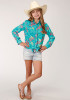Girl's Western Cowgirl Shirt ~TROPICAL AZTEC