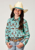 Roper Girls Western Shirt ~ DESERT TOILE PRT RAYON