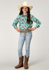 Roper Girls Western Shirt ~ DESERT TOILE PRT RAYON