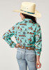 Roper Girls Western Shirt ~ DESERT TOILE PRT RAYON