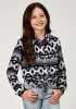 Roper Girls Western Shirt ~ NAVY AZTEC PRINTED RAYON