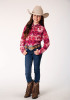 Girl's Western Cowgirl Shirt ~AZTEC PRT RAYON WESTERN BLOUSE