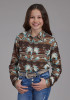 Girl's Western Cowgirl Shirt ~ ICON AZTEC PRT RAYON