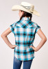 Roper Girls Western Shirt ~ STRETCH POPLIN - TURQUOISE PLAID
